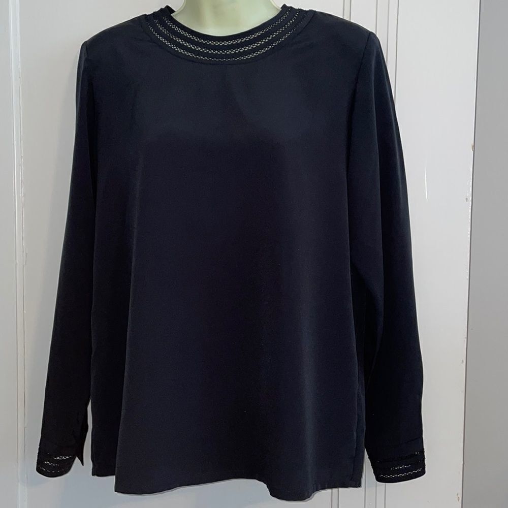 ‎Vtg 80s Yves St. Clair black blouse
